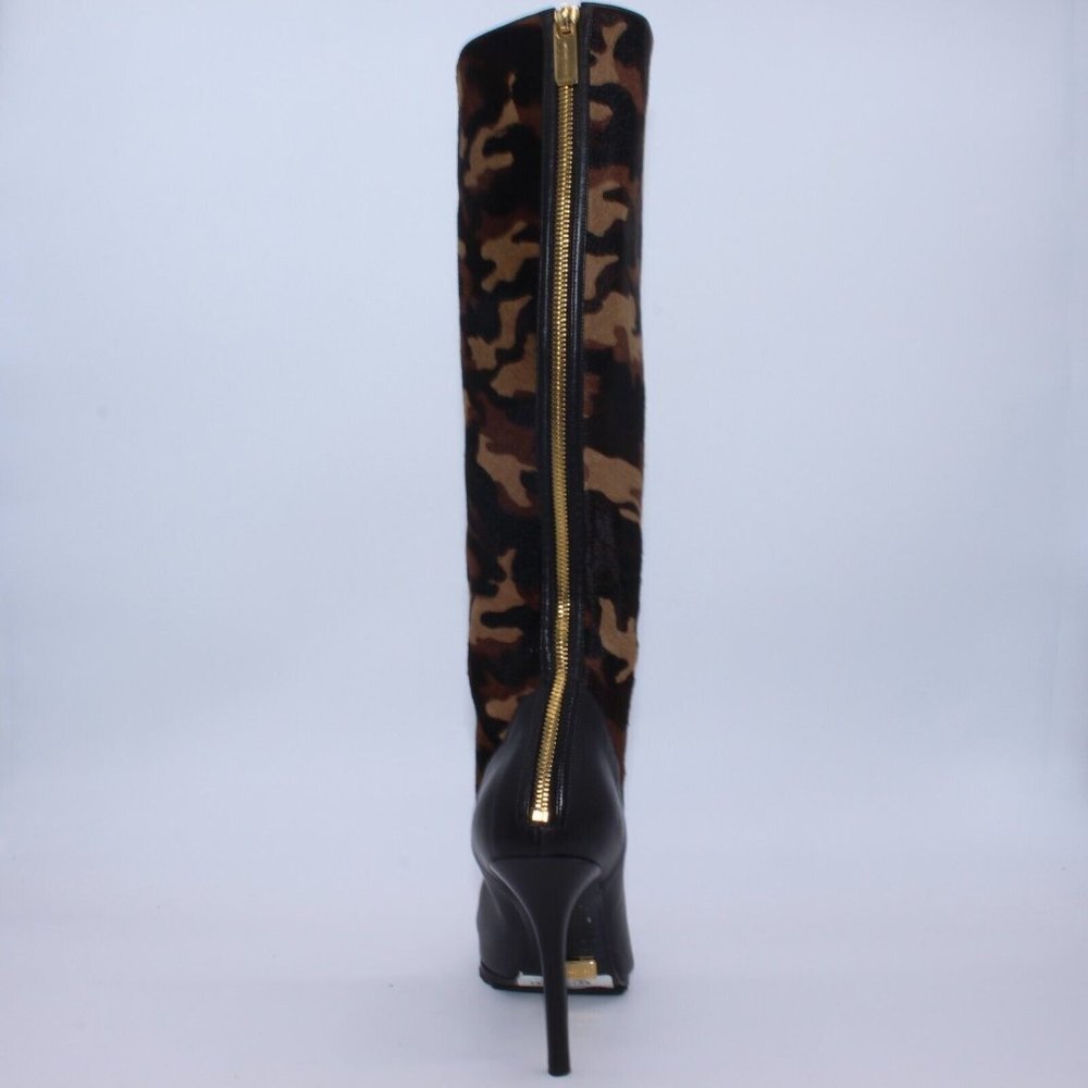 Michael Kors Camo Calf Hair Black Leather Boot Size 40 One Boot Only Not A Pair - Picture 4 of 11